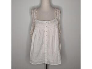 NWT Jennifer & Grace Women's Ivory/Eyelet Blouse Size Large
